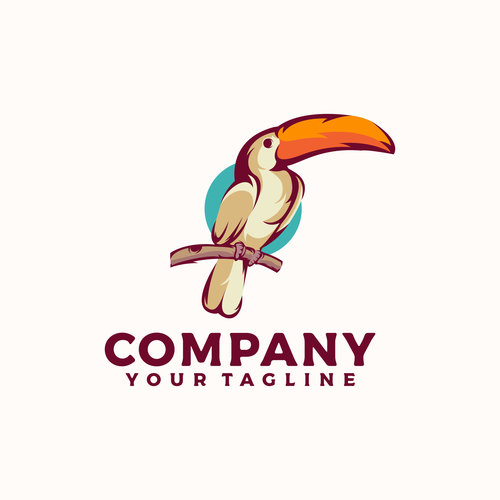 Long-beaked bird logo vector