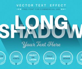 Long shadow vector text effect