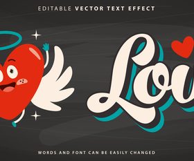 Love editable vector text effect vector