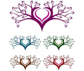 Love tree logo design vector