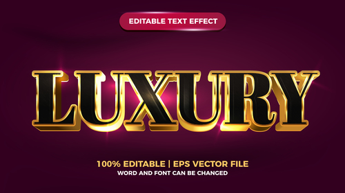 Luxury gold vector editable text effect