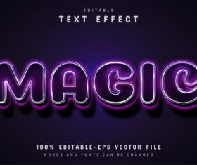 Magic text editable purple text effect vector