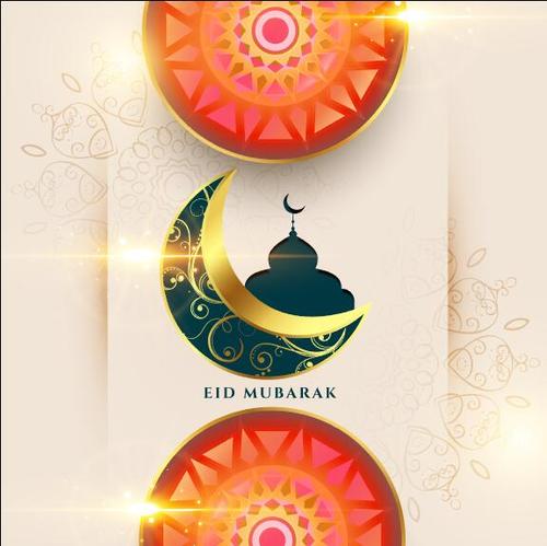 Magical beautiful Eid mubarak card vector