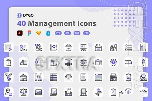 Management icon pack vector