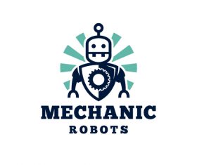 Mechanic robots logo vector