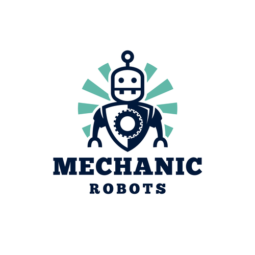 Mechanic robots logo vector