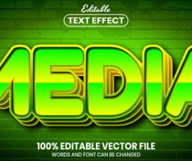 Media text font style vector