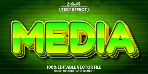 Media text font style vector
