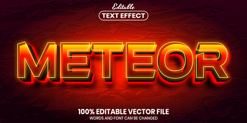 Meteor text font style vector
