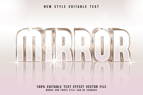 Mirror 3D emboss luxury style vector