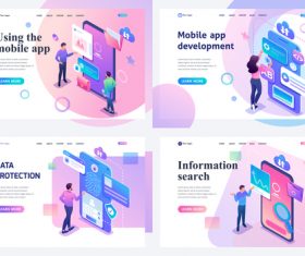Mobile app development flat design vector