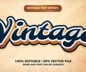 Modern vintage vector editable text effect