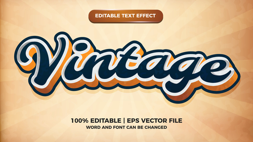 Modern vintage vector editable text effect
