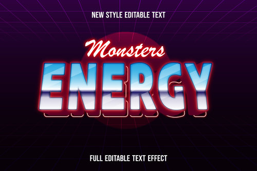 Monster energy new style editable text vector