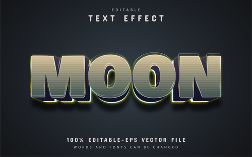 Moon vector editable text effect