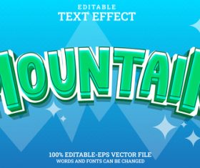 Mountain vector editable text effect