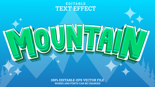 Mountain vector editable text effect