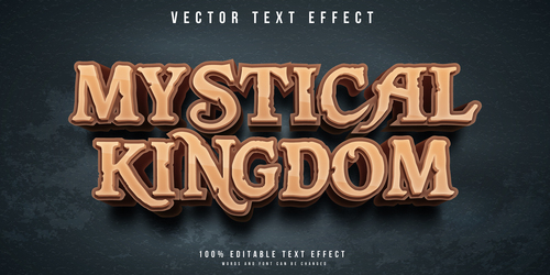 Mystical kingdom vector text effect