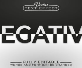 NEGATIVE vector editable text effect