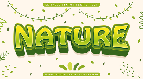 Nature editable vector text effect vector