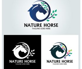 Nature horse logo design vector