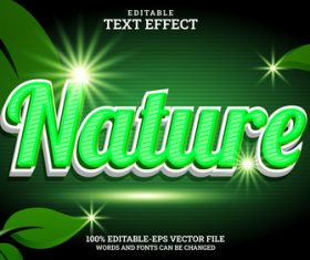 Nature text effect vector
