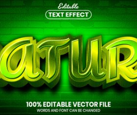 Nature text font style vector