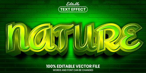 Nature text font style vector