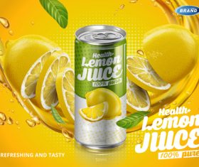 New lemon soft drink advertisement vector