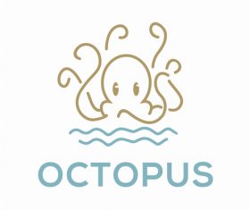 Octopus logo design vector