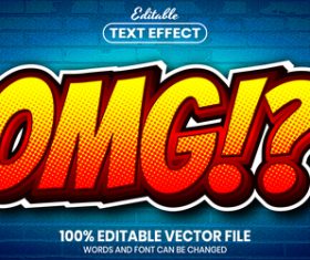 Omg text font style vector
