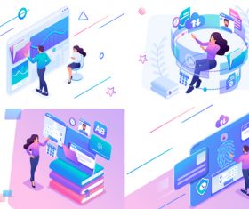 Online payment flat design vector