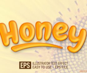 Orange honey text editable style effect vector