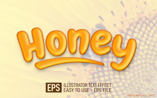 Orange honey text editable style effect vector