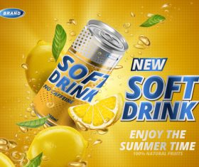 Orange juice soft drink advertising vector