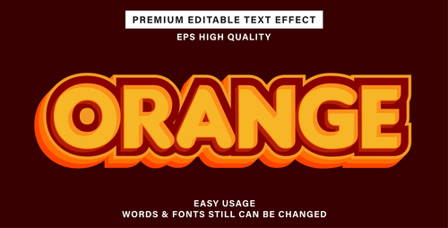 Orangee text effect new style vector