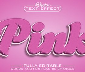 PINK text effect style vector