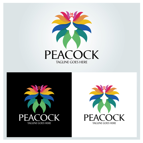 Peacock logo design vector