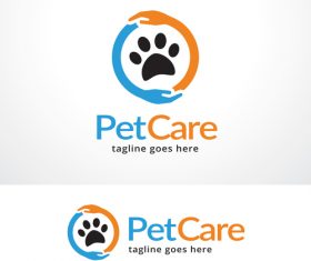 Pet care design logo vector