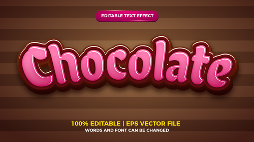 Pink chocolate vector editable text effect