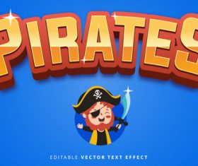 Pirates editable vector text effect vector