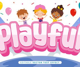 Playful editable vector text effect vector