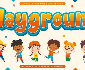 Playground editable vector text effect vector