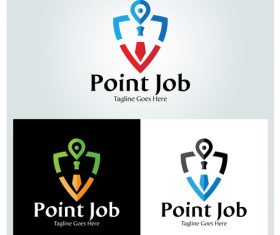 Point job logo design vector