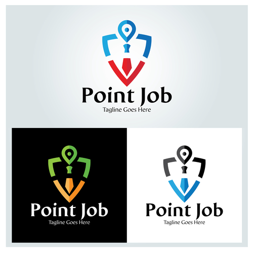 Point job logo design vector