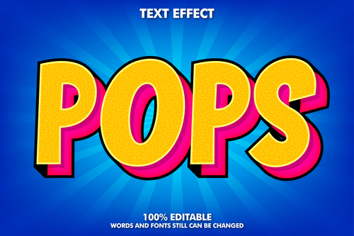 Pops 3D color style vector