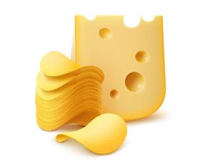 Potato chips and cheese vector