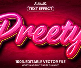 Preety text font style vector