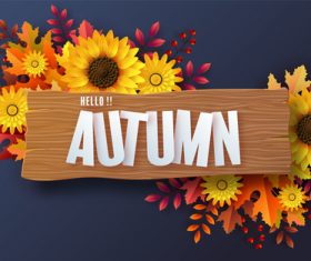Pretty autumn card vector