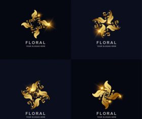 Pretty floral logo vector